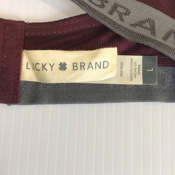 Lucky Brand Purple and Gray Ribbed Bra - Size Large - Picture 3 of 5